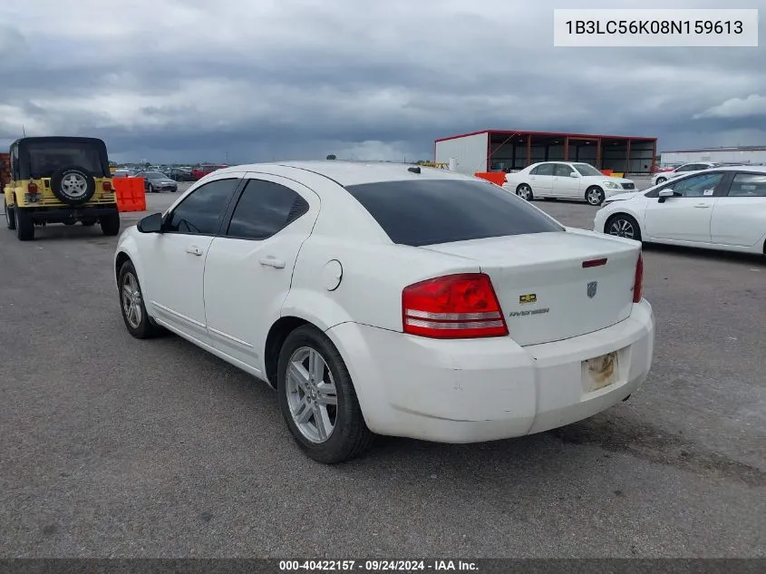 2008 Dodge Avenger Sxt VIN: 1B3LC56K08N159613 Lot: 40422157