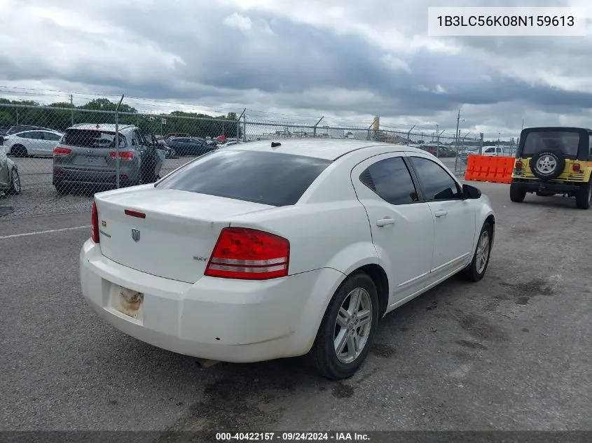 2008 Dodge Avenger Sxt VIN: 1B3LC56K08N159613 Lot: 40422157