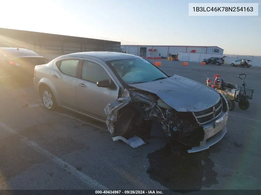 2008 Dodge Avenger Se VIN: 1B3LC46K78N254163 Lot: 40434967