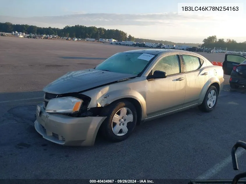 2008 Dodge Avenger Se VIN: 1B3LC46K78N254163 Lot: 40434967