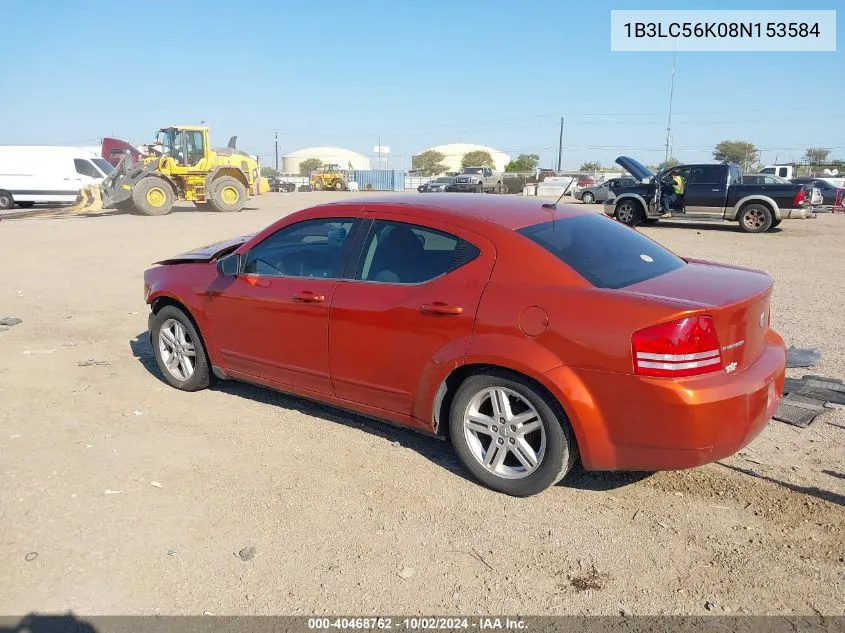 2008 Dodge Avenger Sxt VIN: 1B3LC56K08N153584 Lot: 40468762