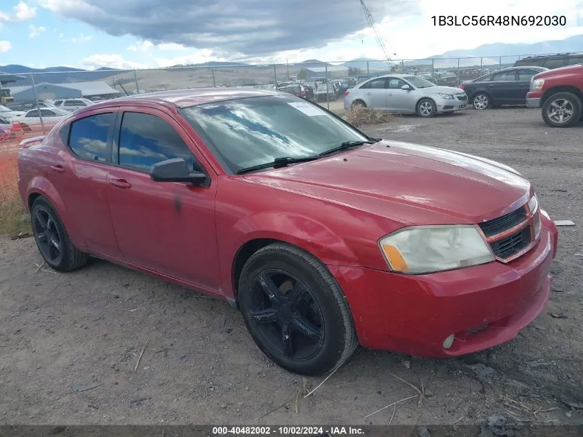 2008 Dodge Avenger Sxt VIN: 1B3LC56R48N692030 Lot: 40482002