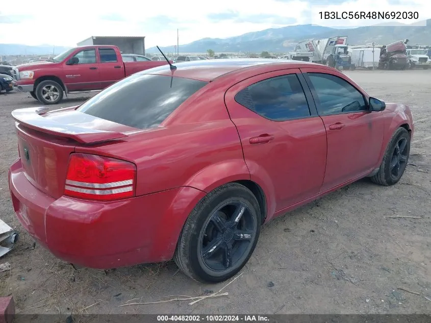 2008 Dodge Avenger Sxt VIN: 1B3LC56R48N692030 Lot: 40482002