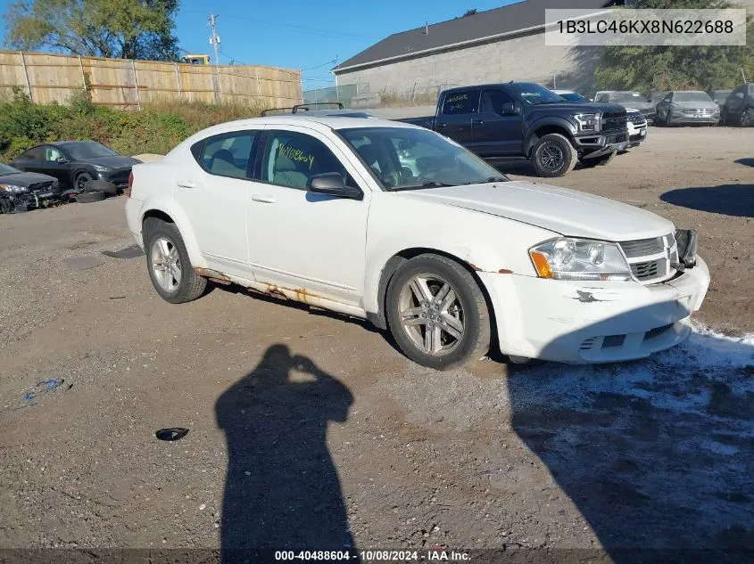 2008 Dodge Avenger Se VIN: 1B3LC46KX8N622688 Lot: 40488604