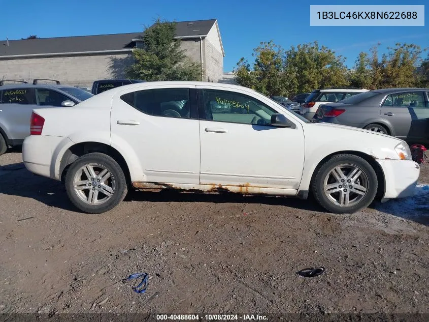 2008 Dodge Avenger Se VIN: 1B3LC46KX8N622688 Lot: 40488604