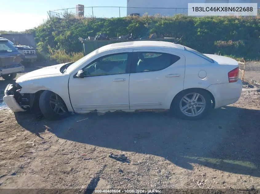 2008 Dodge Avenger Se VIN: 1B3LC46KX8N622688 Lot: 40488604