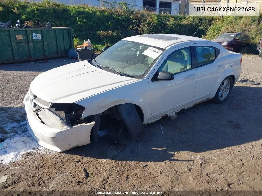 2008 Dodge Avenger Se VIN: 1B3LC46KX8N622688 Lot: 40488604