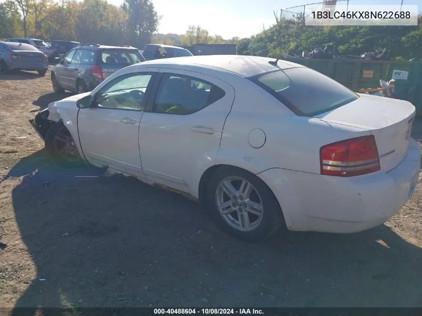 2008 Dodge Avenger Se VIN: 1B3LC46KX8N622688 Lot: 40488604