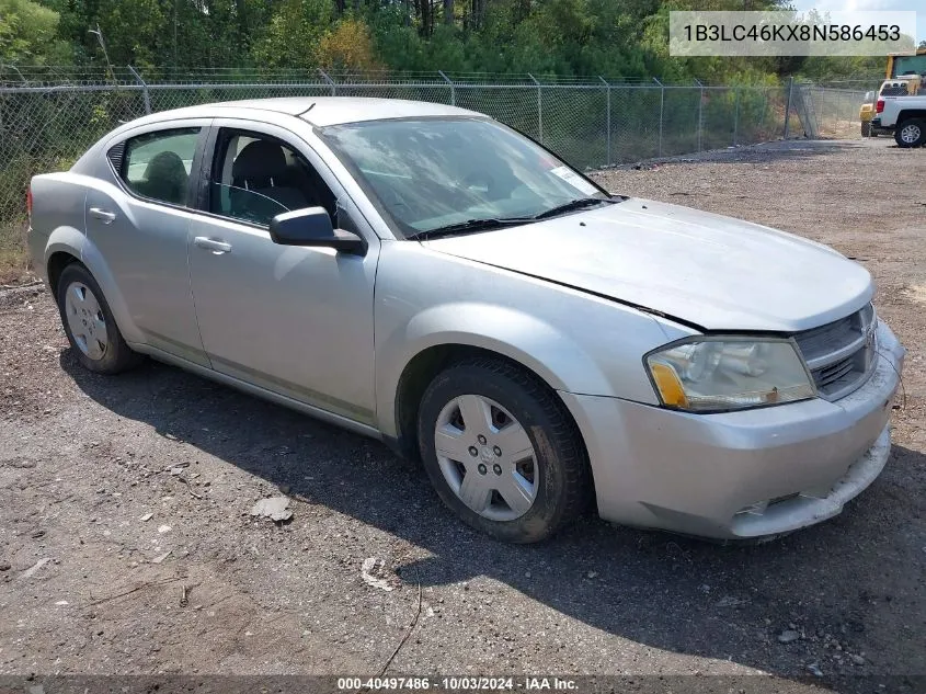 2008 Dodge Avenger Se VIN: 1B3LC46KX8N586453 Lot: 40497486