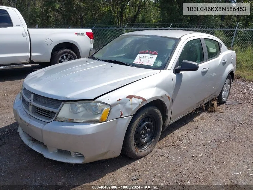 2008 Dodge Avenger Se VIN: 1B3LC46KX8N586453 Lot: 40497486