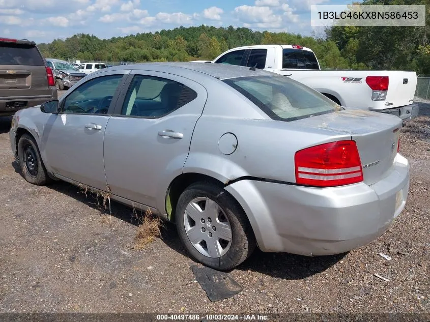 2008 Dodge Avenger Se VIN: 1B3LC46KX8N586453 Lot: 40497486