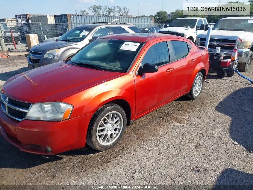 2008 Dodge Avenger Sxt VIN: 1B3LC56R88N686036 Lot: 40514990