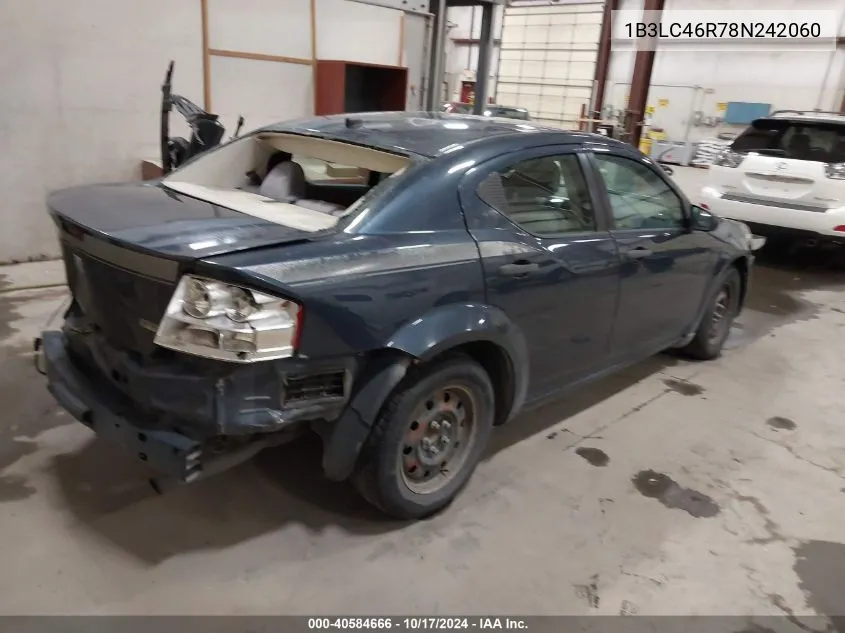 2008 Dodge Avenger Se VIN: 1B3LC46R78N242060 Lot: 40584666