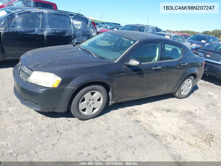 1B3LC46K98N207247 2008 Dodge Avenger Se