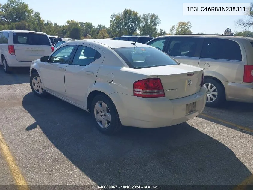 2008 Dodge Avenger Se VIN: 1B3LC46R88N238311 Lot: 40639967