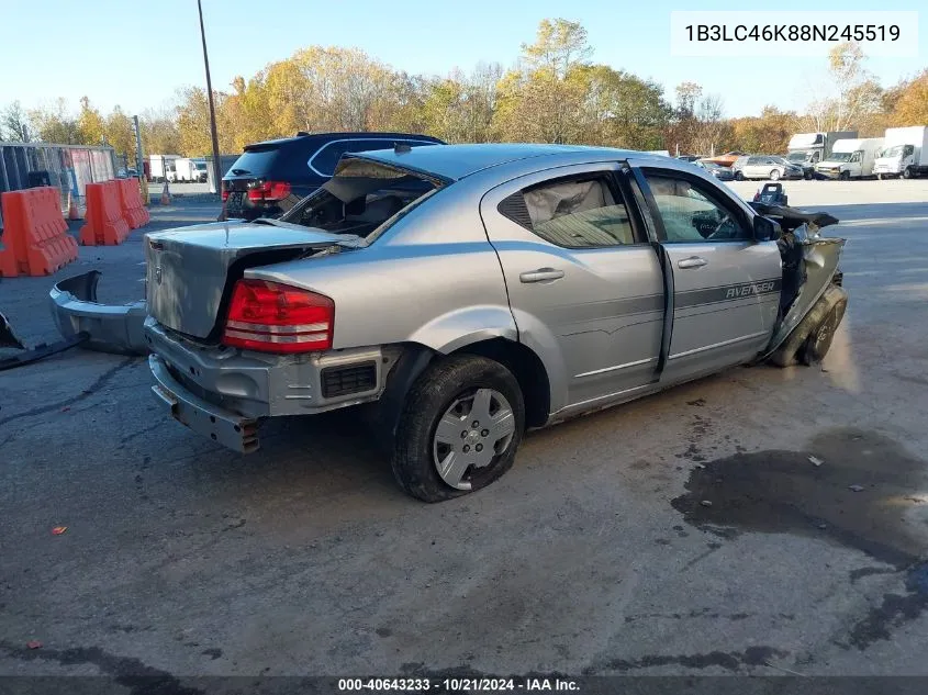 2008 Dodge Avenger Se VIN: 1B3LC46K88N245519 Lot: 40643233