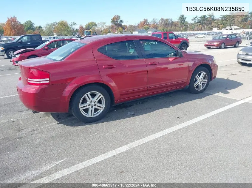 2008 Dodge Avenger Sxt VIN: 1B3LC56K08N235850 Lot: 40669917