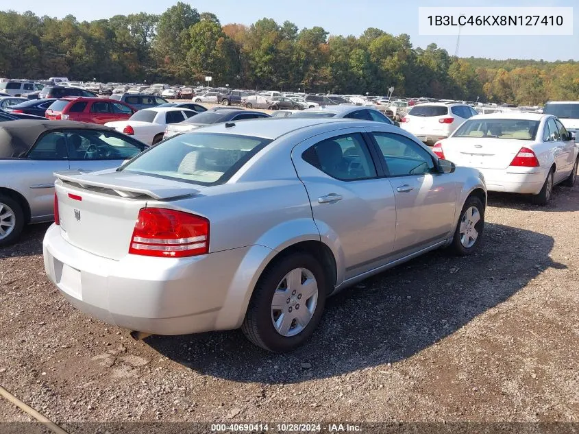 2008 Dodge Avenger Se VIN: 1B3LC46KX8N127410 Lot: 40690414