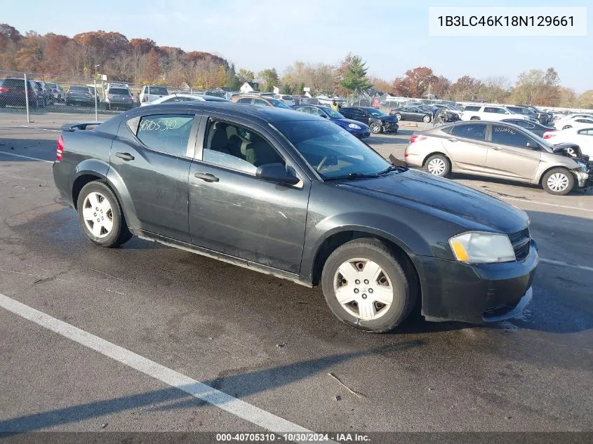 2008 Dodge Avenger Se VIN: 1B3LC46K18N129661 Lot: 40705310