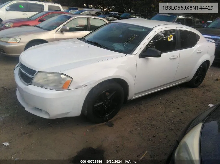 2008 Dodge Avenger Sxt VIN: 1B3LC56JX8N144429 Lot: 40729896