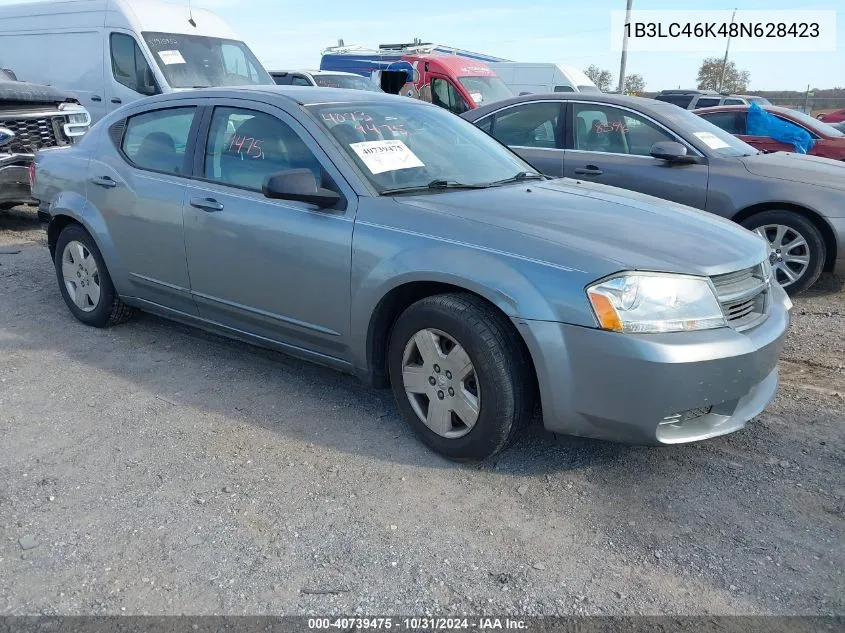 2008 Dodge Avenger Se VIN: 1B3LC46K48N628423 Lot: 40739475