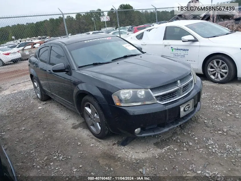 2008 Dodge Avenger R/T VIN: 1B3LC76M58N567439 Lot: 40760457