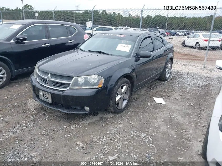 2008 Dodge Avenger R/T VIN: 1B3LC76M58N567439 Lot: 40760457