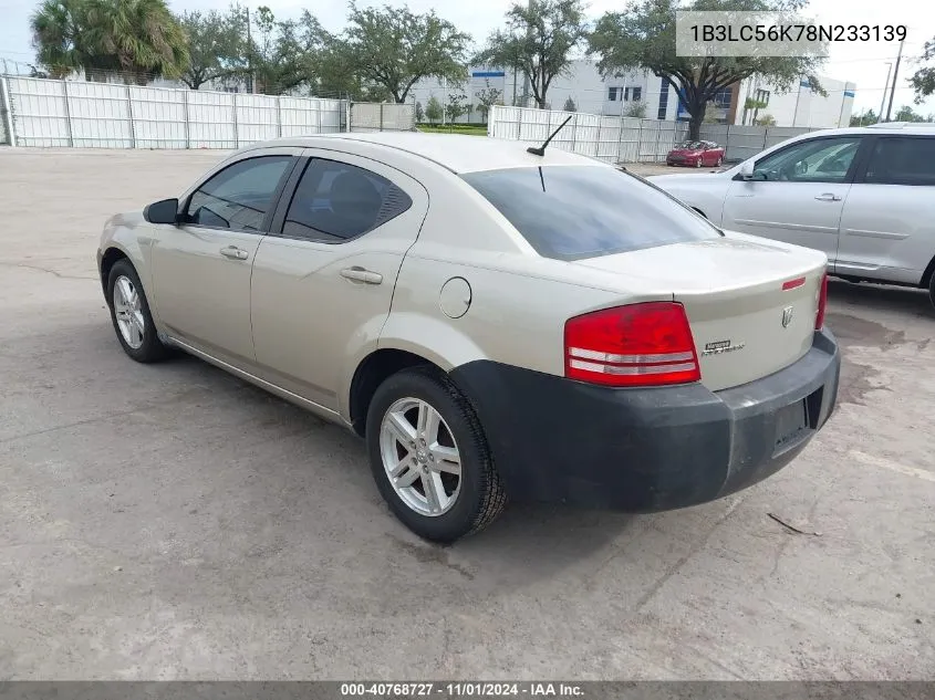 2008 Dodge Avenger Sxt VIN: 1B3LC56K78N233139 Lot: 40768727