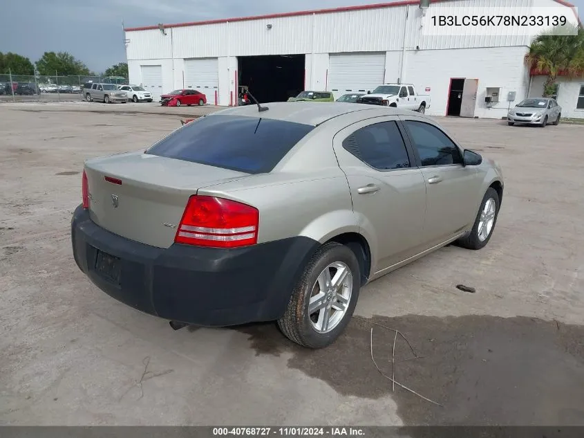 2008 Dodge Avenger Sxt VIN: 1B3LC56K78N233139 Lot: 40768727