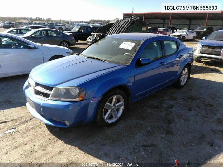 2008 Dodge Avenger R/T VIN: 1B3LC76M78N665680 Lot: 40770114