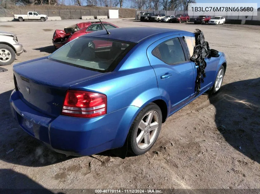 2008 Dodge Avenger R/T VIN: 1B3LC76M78N665680 Lot: 40770114