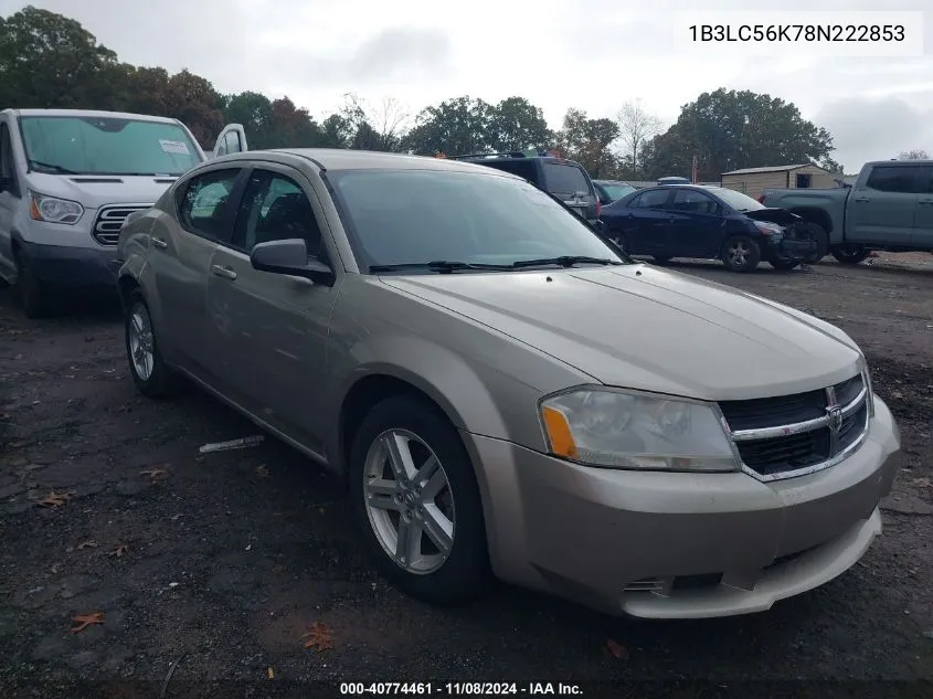 2008 Dodge Avenger Sxt VIN: 1B3LC56K78N222853 Lot: 40774461