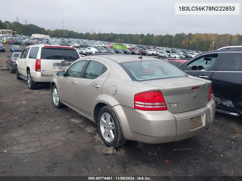 2008 Dodge Avenger Sxt VIN: 1B3LC56K78N222853 Lot: 40774461