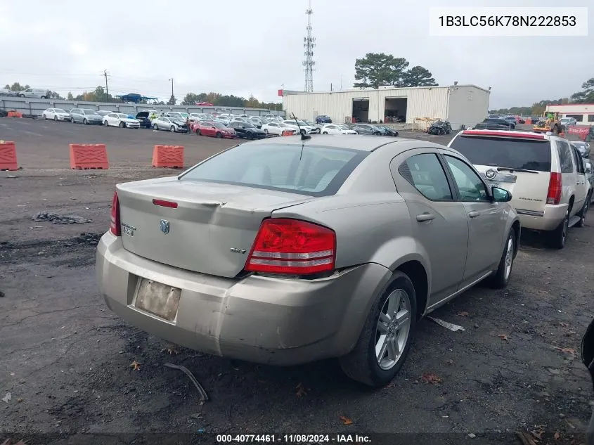 2008 Dodge Avenger Sxt VIN: 1B3LC56K78N222853 Lot: 40774461