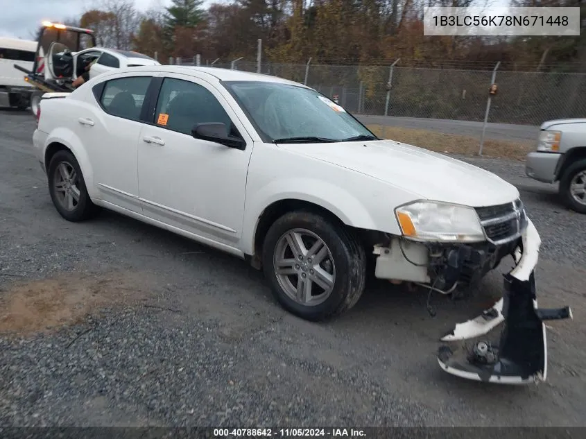 2008 Dodge Avenger Sxt VIN: 1B3LC56K78N671448 Lot: 40788642