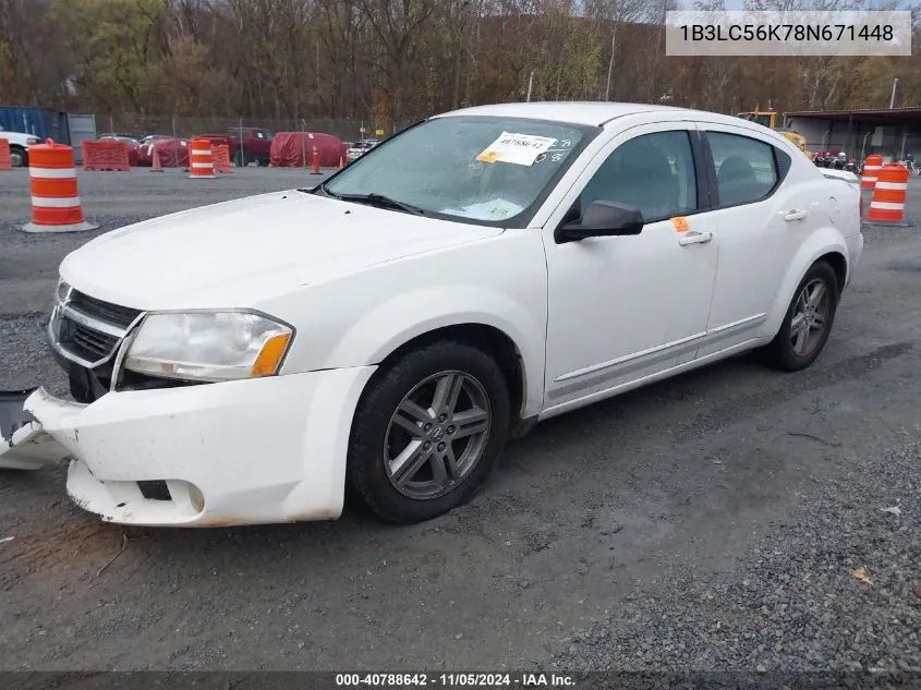 2008 Dodge Avenger Sxt VIN: 1B3LC56K78N671448 Lot: 40788642