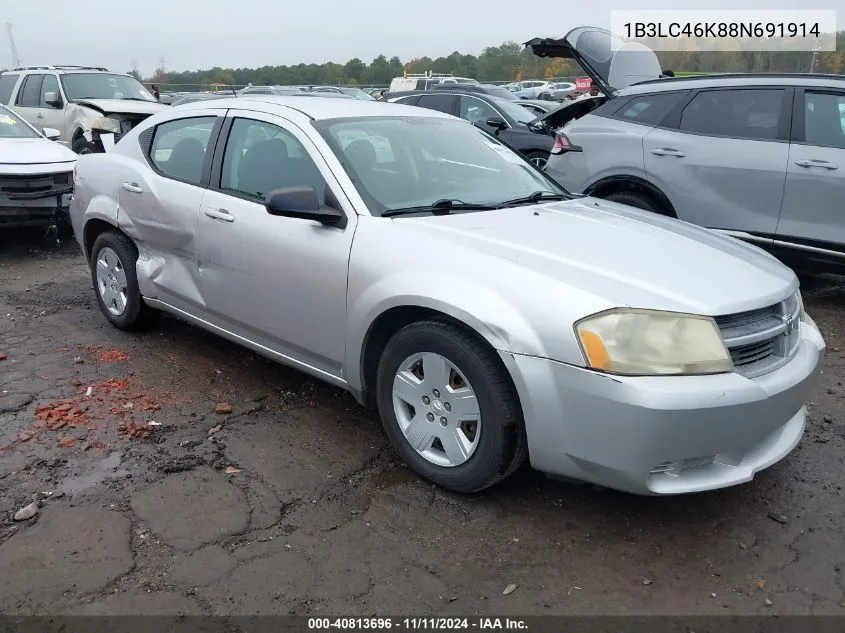 2008 Dodge Avenger Se VIN: 1B3LC46K88N691914 Lot: 40813696