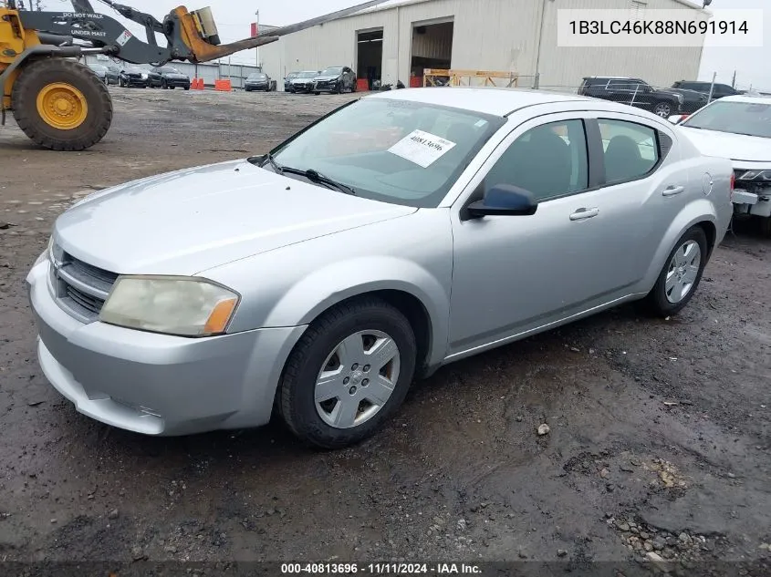 2008 Dodge Avenger Se VIN: 1B3LC46K88N691914 Lot: 40813696