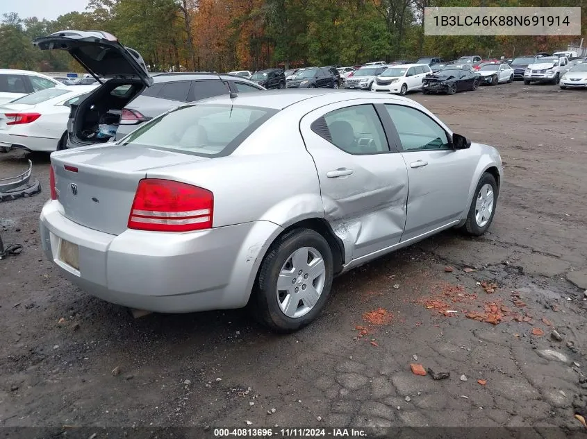 2008 Dodge Avenger Se VIN: 1B3LC46K88N691914 Lot: 40813696