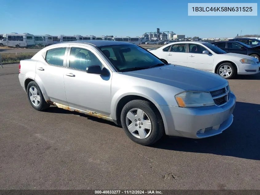 2008 Dodge Avenger Se VIN: 1B3LC46K58N631525 Lot: 40833277