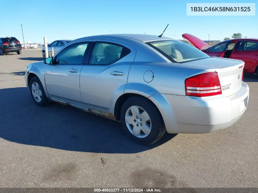 2008 Dodge Avenger Se VIN: 1B3LC46K58N631525 Lot: 40833277