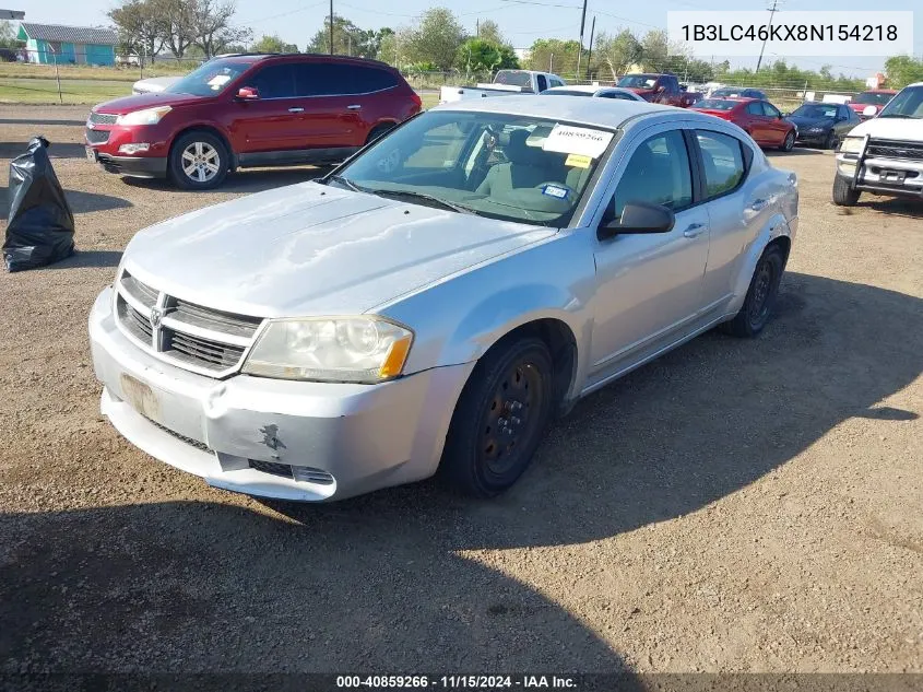 2008 Dodge Avenger Se VIN: 1B3LC46KX8N154218 Lot: 40859266