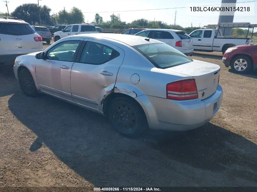 2008 Dodge Avenger Se VIN: 1B3LC46KX8N154218 Lot: 40859266