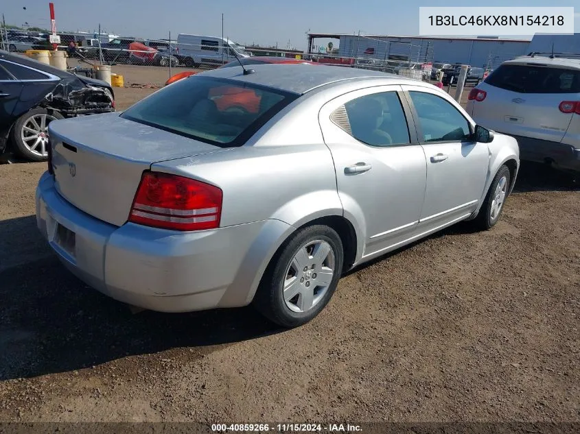 2008 Dodge Avenger Se VIN: 1B3LC46KX8N154218 Lot: 40859266