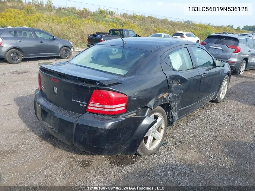 2009 Dodge Avenger Sxt/R/T VIN: 1B3LC56D19N536128 Lot: 12100184