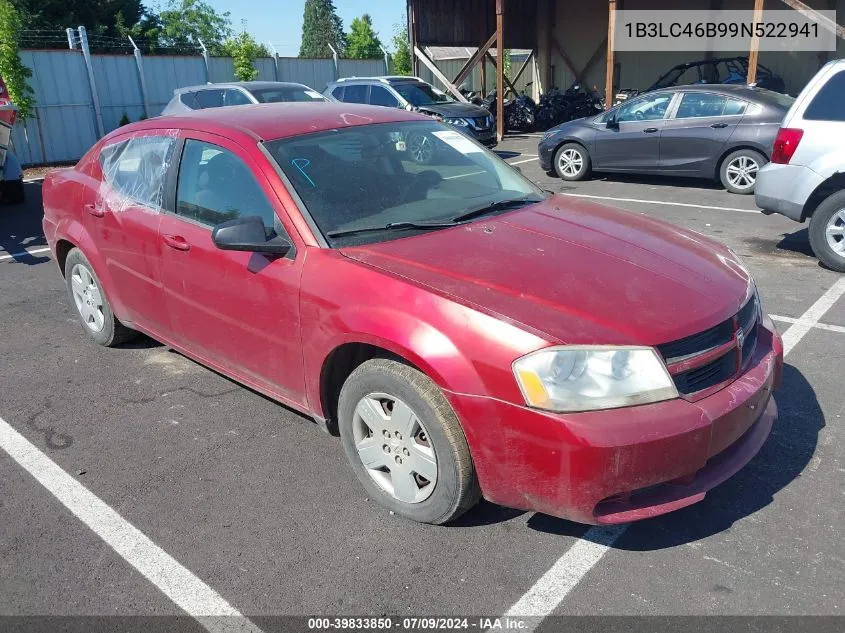 2009 Dodge Avenger Se/Sxt VIN: 1B3LC46B99N522941 Lot: 39833850