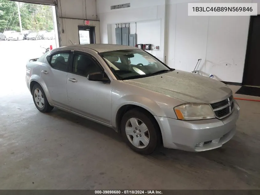 2009 Dodge Avenger Se/Sxt VIN: 1B3LC46B89N569846 Lot: 39898680