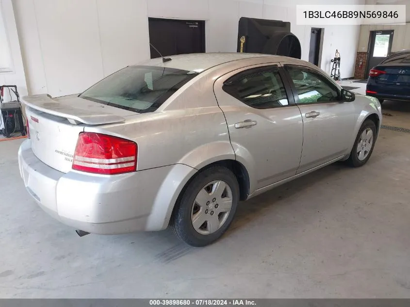 2009 Dodge Avenger Se/Sxt VIN: 1B3LC46B89N569846 Lot: 39898680