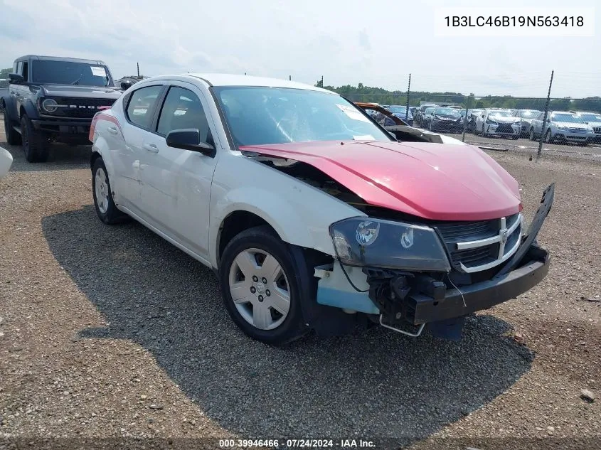 2009 Dodge Avenger Se/Sxt VIN: 1B3LC46B19N563418 Lot: 39946466