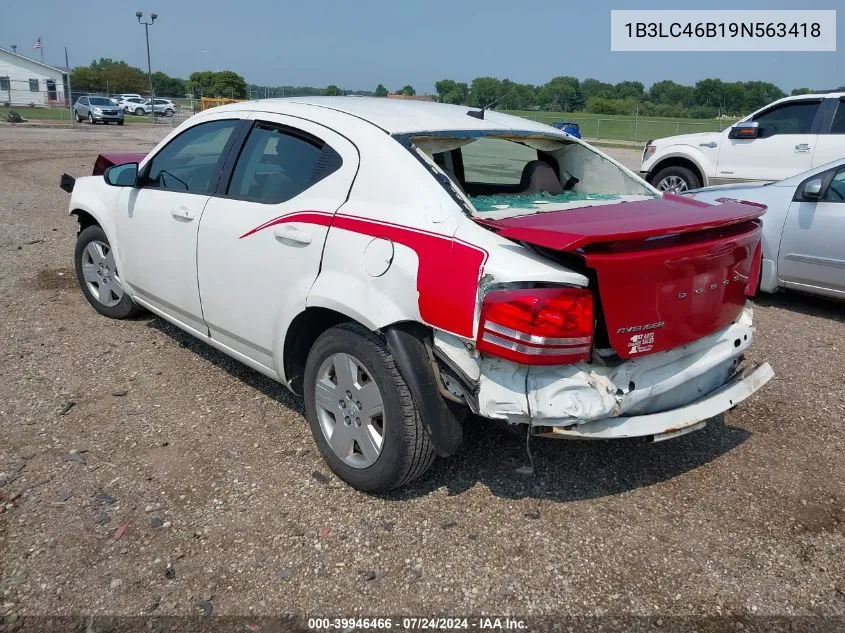 2009 Dodge Avenger Se/Sxt VIN: 1B3LC46B19N563418 Lot: 39946466